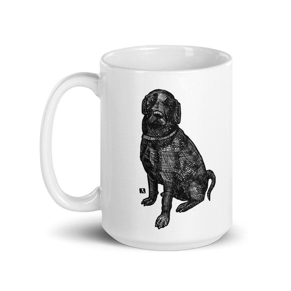 BellavanceInk: Coffee Mug With Sitting Black Labrador Retriever Black Lab - BellavanceInk