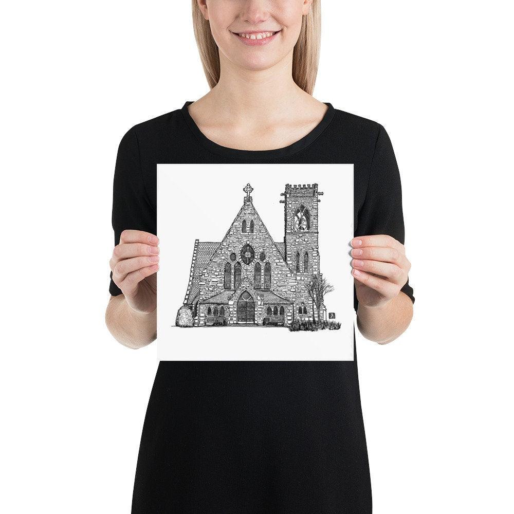 BellavanceInk: Limited Print of The Chapel In Charlottesville, Virginia Pen & Ink Drawing - BellavanceInk