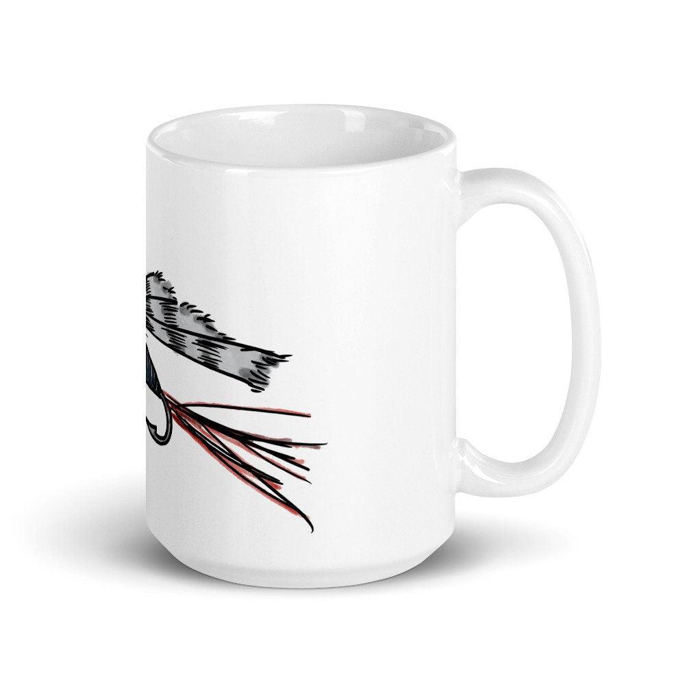 BellavanceInk: Pen & Ink Watercolor Drawing of Fly Fishing Fishing Flies Ceramic Or Enamel Coffee Mugs - BellavanceInk