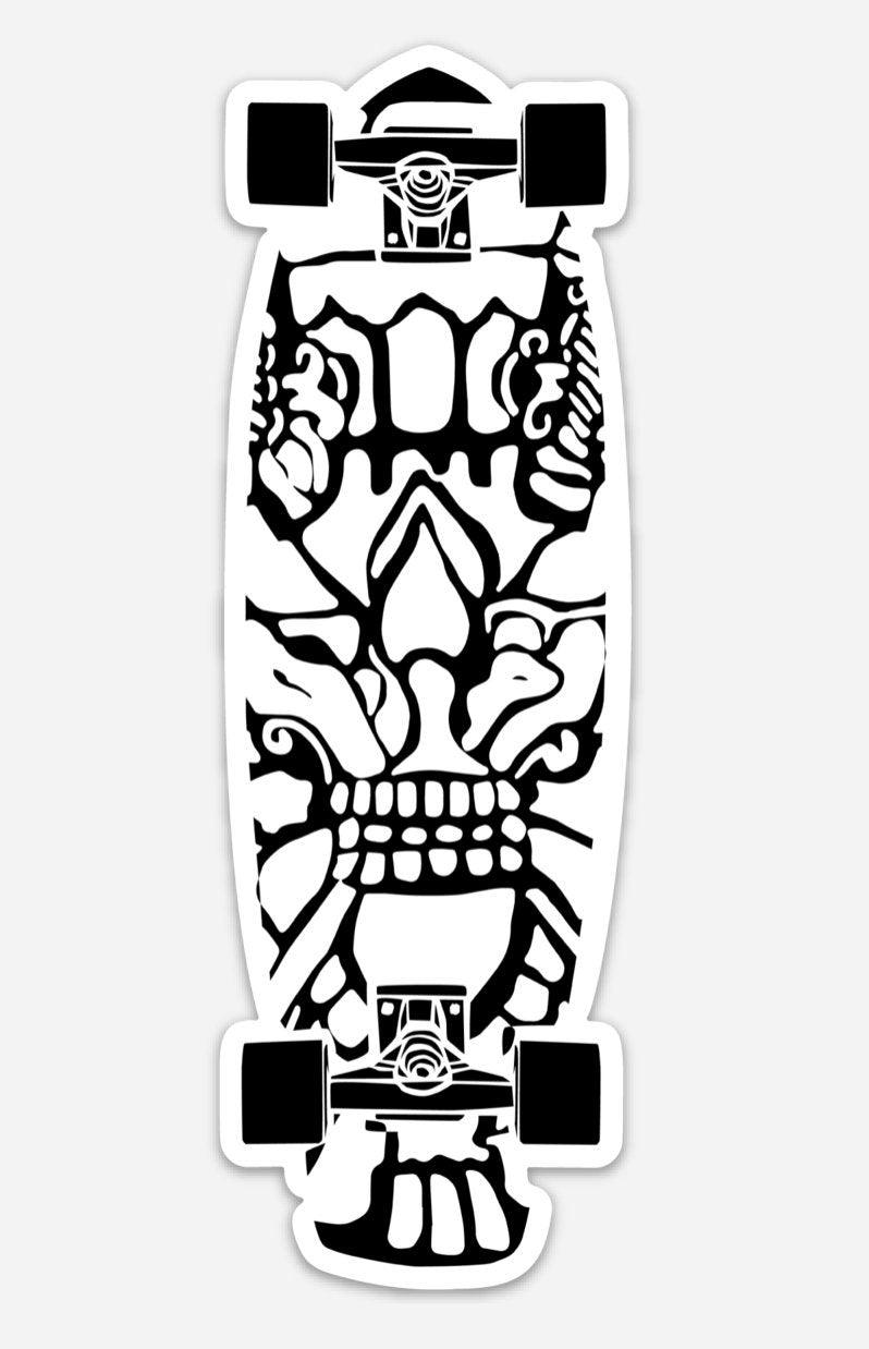 BellavanceInk: Skateboard Deck With Mayan Art Vinyl Sticker Hand Drawn Illustration - BellavanceInk