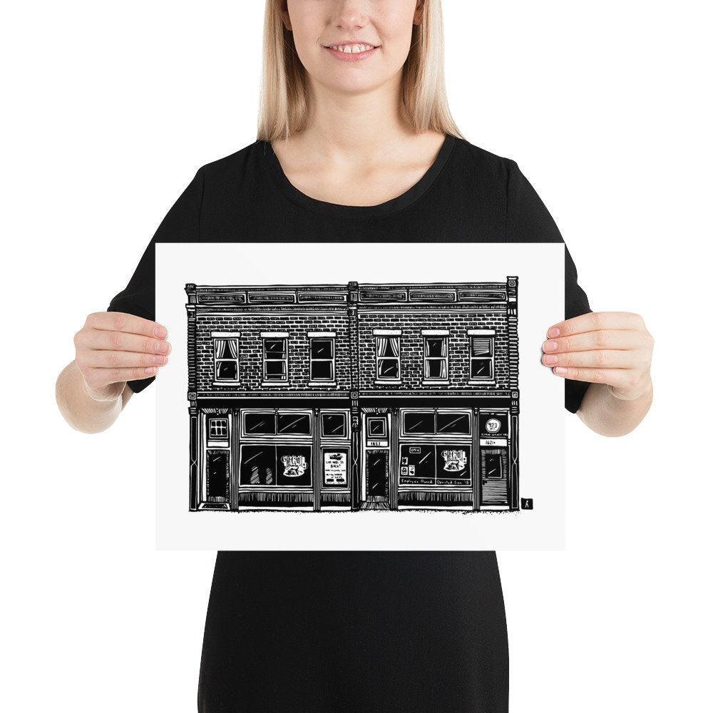 BellavanceInk: Richmond Cultural Landmark Limited Print With A Pen & Ink Drawing Of The Camel Bar And Grill In Richmond Virginia - BellavanceInk
