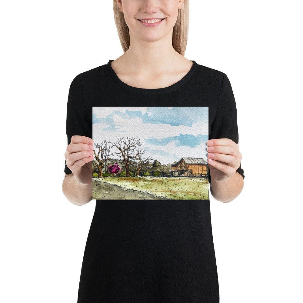 BellavanceInk: 8 x 12 Original Watercolor And Prints Of Farm In Afton Virginia With Barn - BellavanceInk