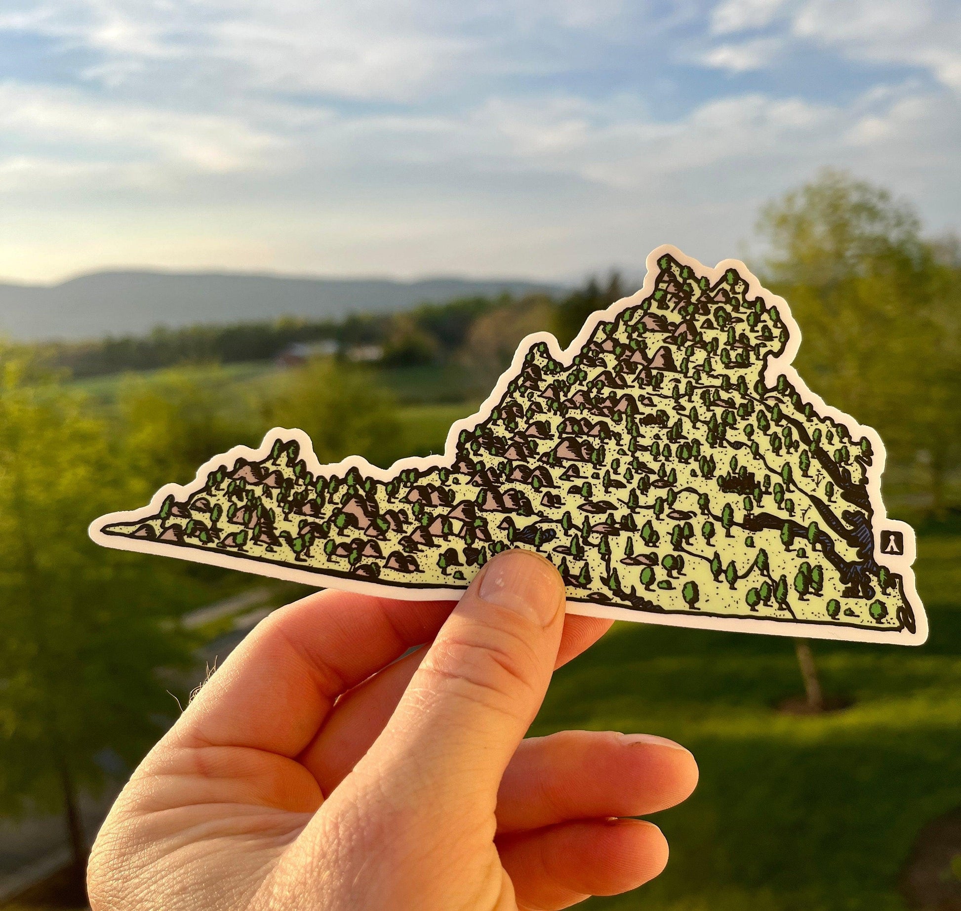 BellavanceInk: Virginia State Map Style Sticker Pen And Ink Illustration On A Vinyl Sticker - BellavanceInk