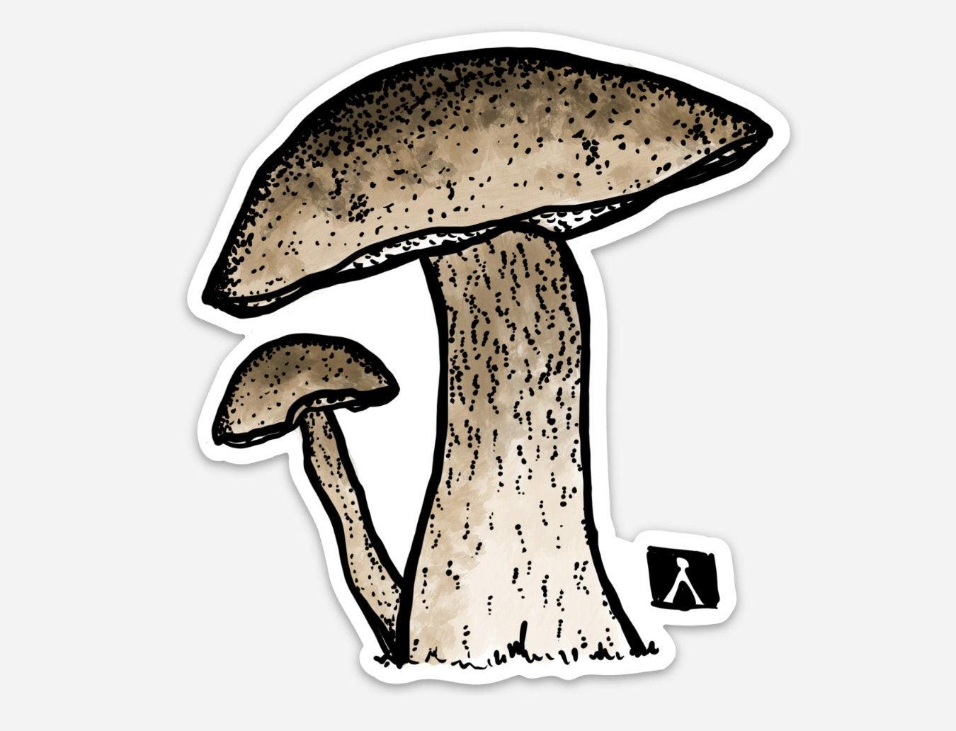 BellavanceInk: Porcini Mushroom Hand Drawn Vinyl Sticker Illustration - BellavanceInk