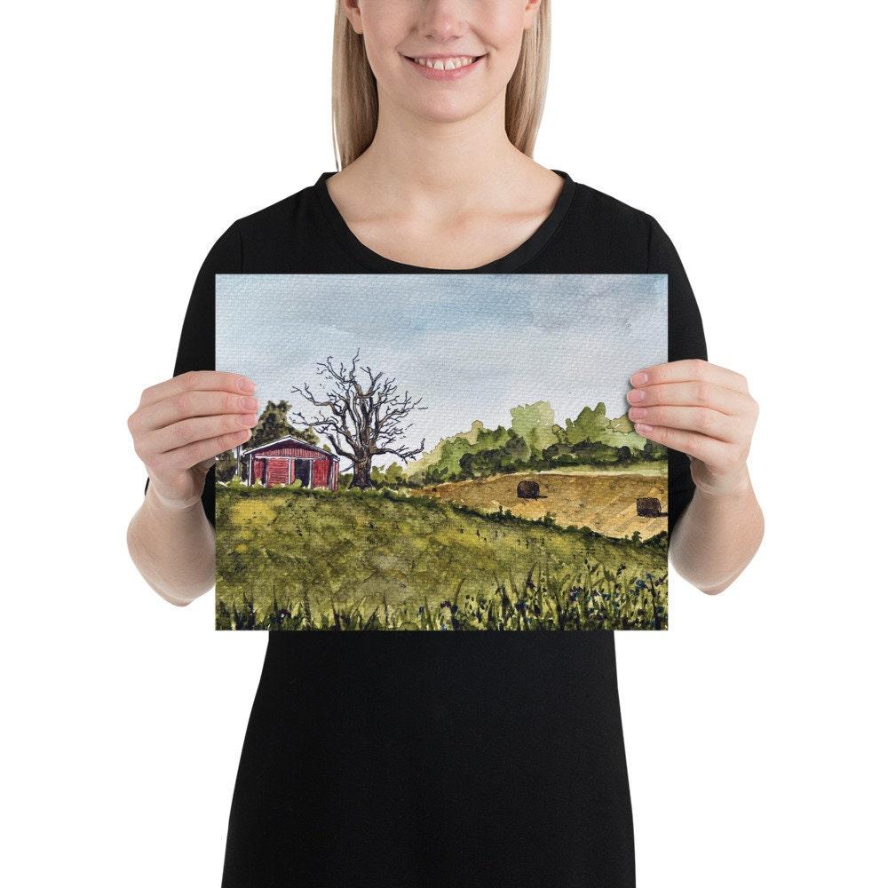 BellavanceInk: Original Limited Prints Of Watercolor Of Farm In Crozet Virginia - BellavanceInk