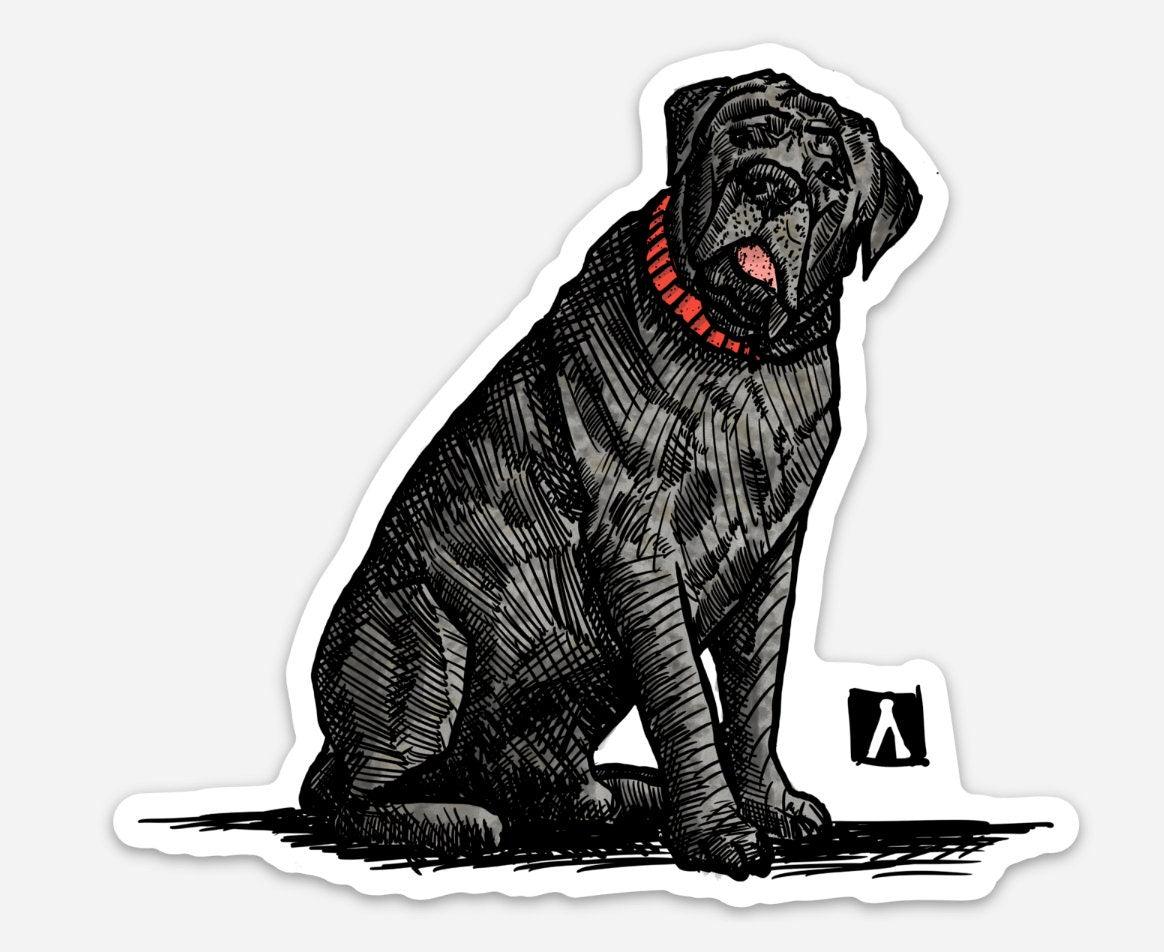 BellavanceInk: Giant Mastiff Vinyl Sticker Hand Drawn Illustration - BellavanceInk