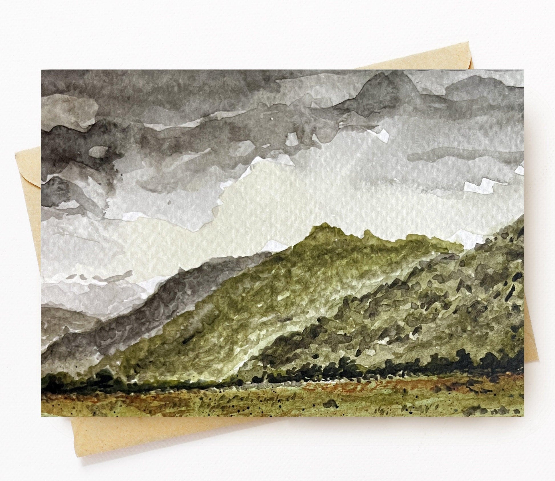 BellavanceInk: Greeting Card With Watercolor Of Fields And Meadows In The Blue Ridge Mountains Near Old Trail  5 x 7 Inches - BellavanceInk
