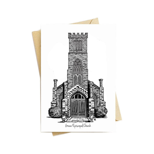 BellavanceInk: Greeting Card With A Pen & Ink Drawing Of Grace Episcopal Church In Keswick, Virginia   5 x 7 Inches - BellavanceInk