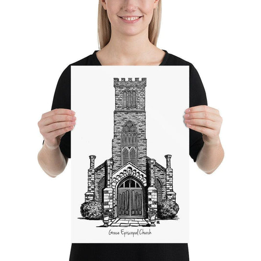 BellavanceInk: Pen And Ink Illustration Of Grace Episcopal Church In Keswick, Virginia - BellavanceInk