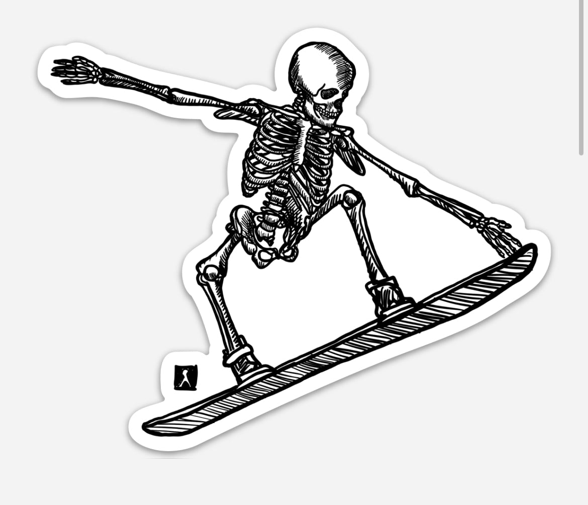 BellavanceInk: Skeleton Snowboarding Vinyl Sticker