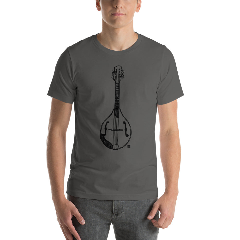 BellavanceInk: Pen And Ink Illustration Of A-Style Mandolin On A Short Sleeve T-Shirt