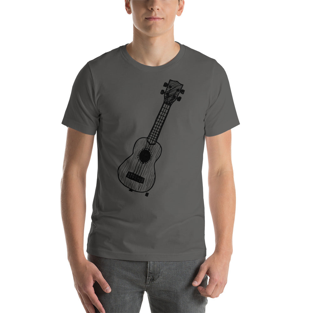 BellavanceInk: Pen And Ink Drawing Of A Ukulele Instrument On A Short Sleeve T-Shirt