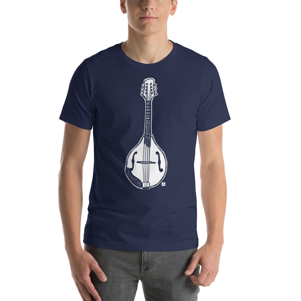 BellavanceInk: Pen And Ink Illustration Of A-Style Mandolin On A Short Sleeve T-Shirt