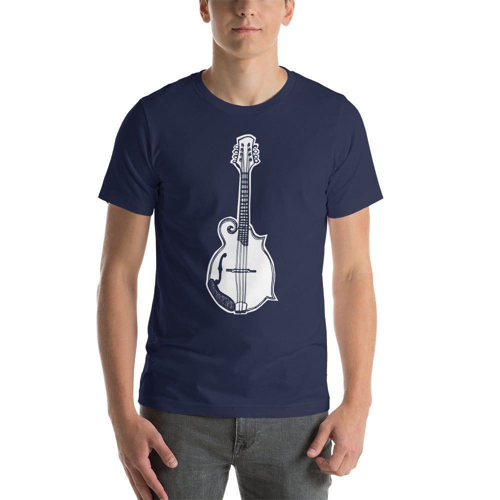 BellavanceInk: Pen And Ink Illustration Of An F-Style Mandolin On A Short Sleeve T-Shirt