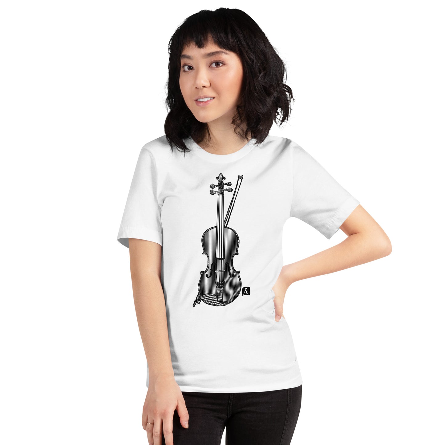 BellavanceInk: Pen And Ink Illustration Of A Fiddle/Violin On A Short Sleeve T-Shirt