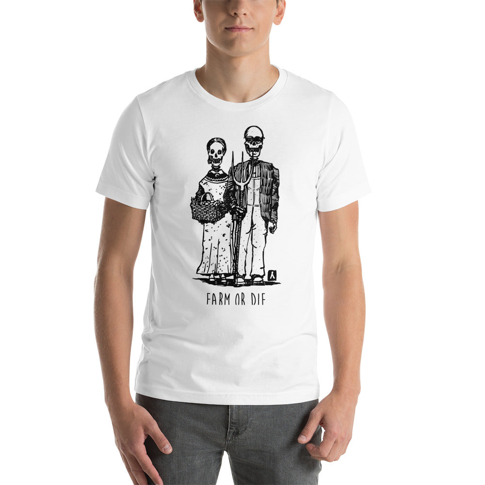 BellavanceInk: T-Shirt With American Gothic Skeleton Farmers Standing