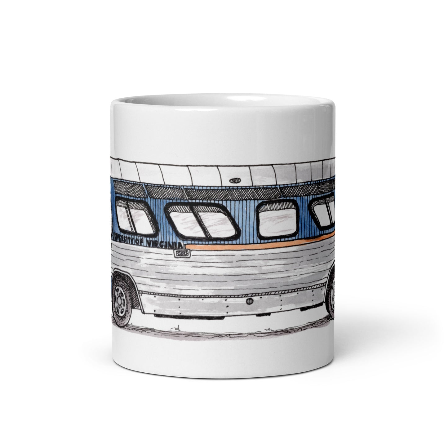 BellavanceInk: 11 Oz White Coffee Mug With Vintage University Of Virginia UVA Transit Bus (Officially Licensed)