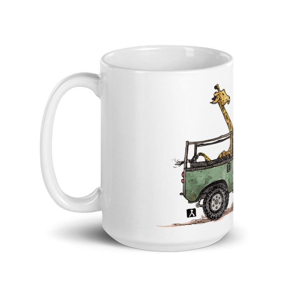 BellavanceInk: Coffee Mug With Giraffe On Safari In Their Land Rover - BellavanceInk