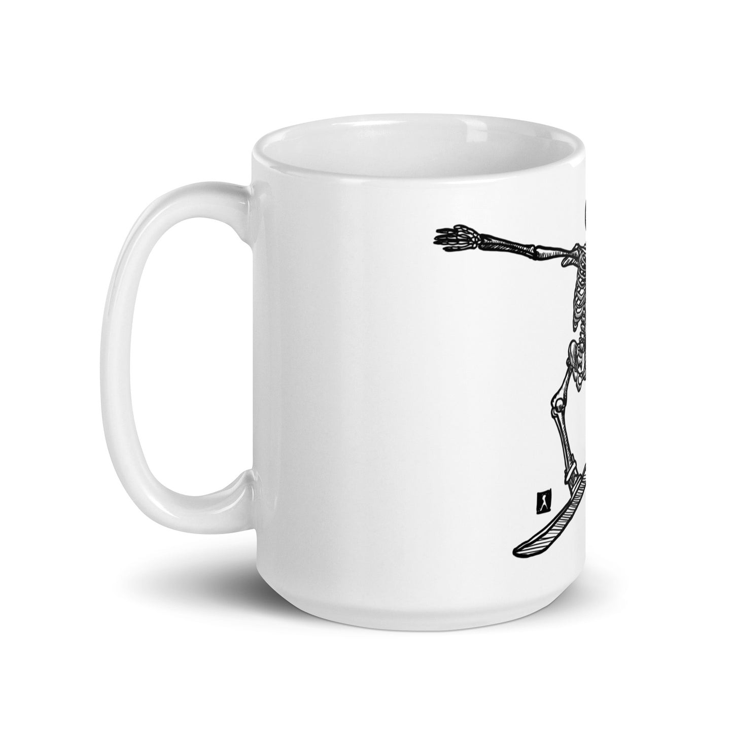 BellavanceInk: Coffee Mug With Pen & Ink Drawing Of Skeleton Snowboarding