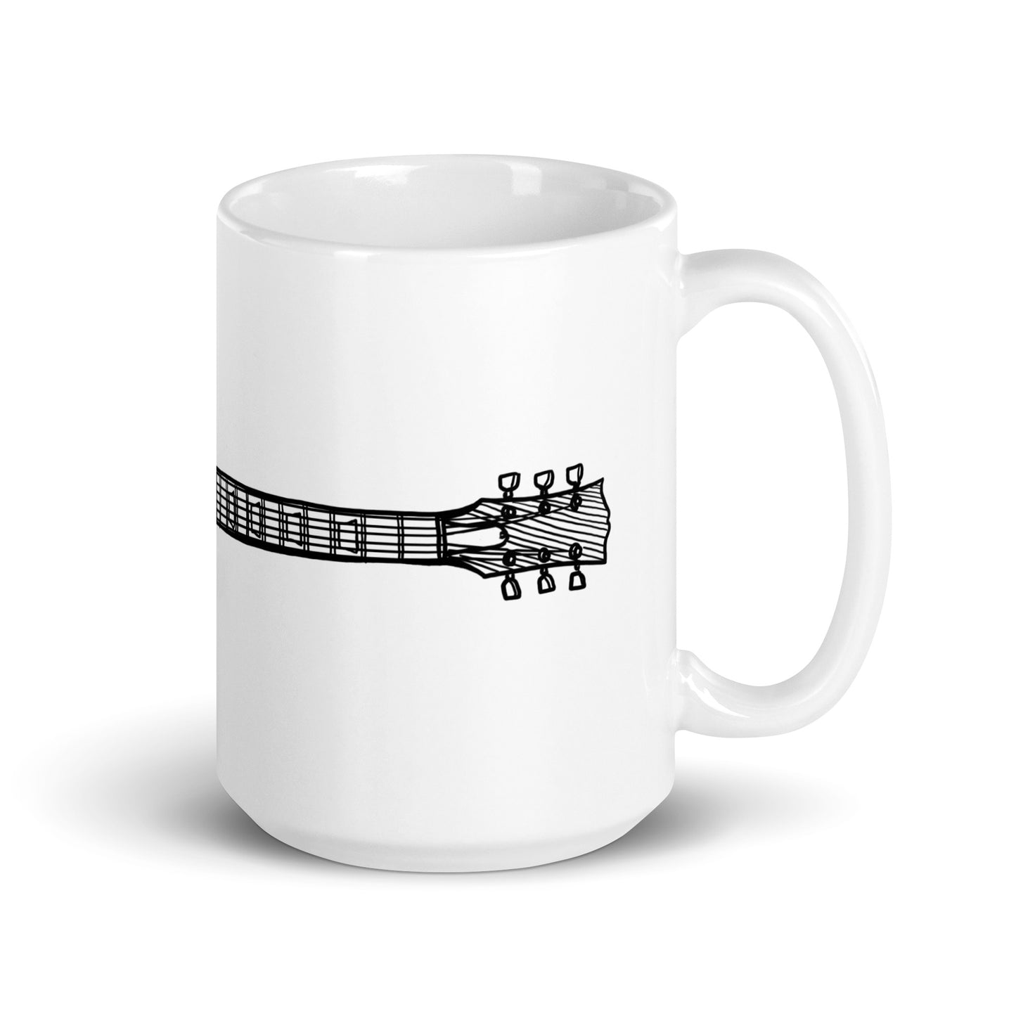 BellavanceInk: Coffee Mug With A Vintage Style Electric Guitar Style Musical Instrument Pen And Ink Drawing