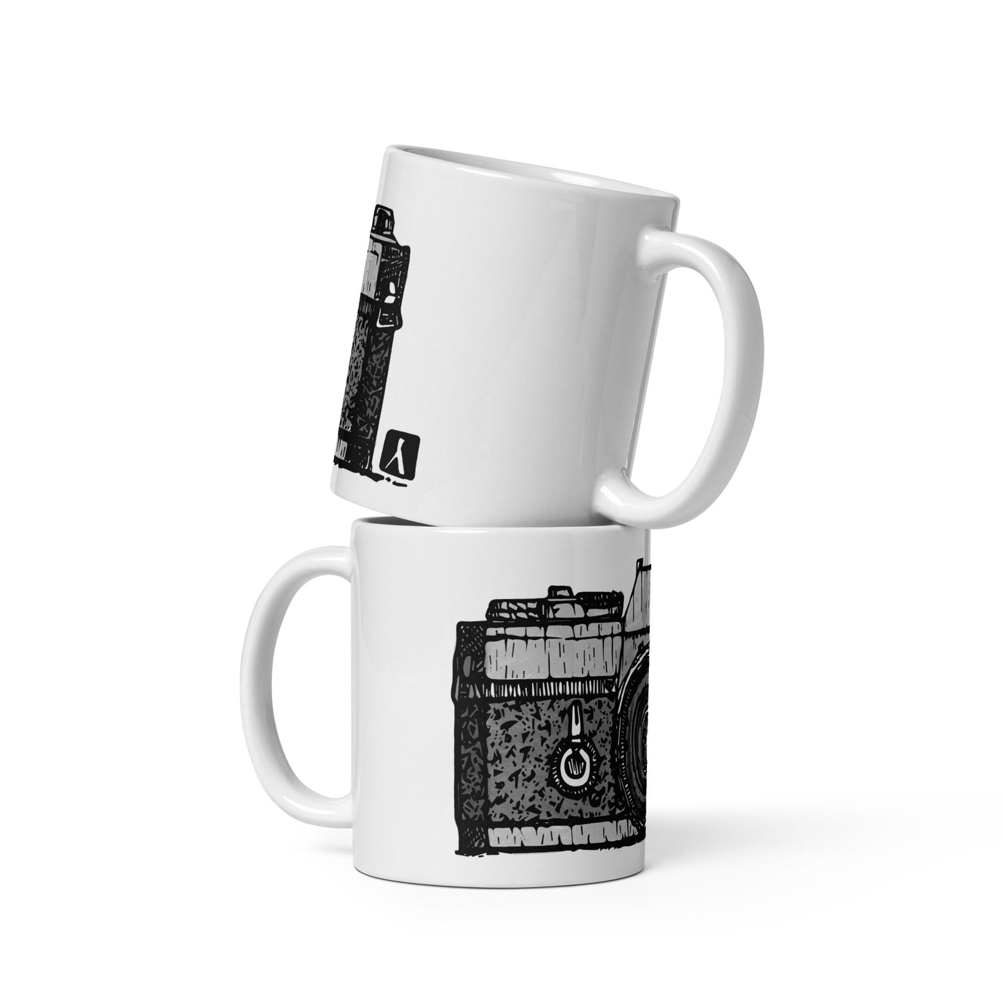 BellavanceInk: Coffee Mug With Vintage 35MM Camera Pen & Ink Sketch