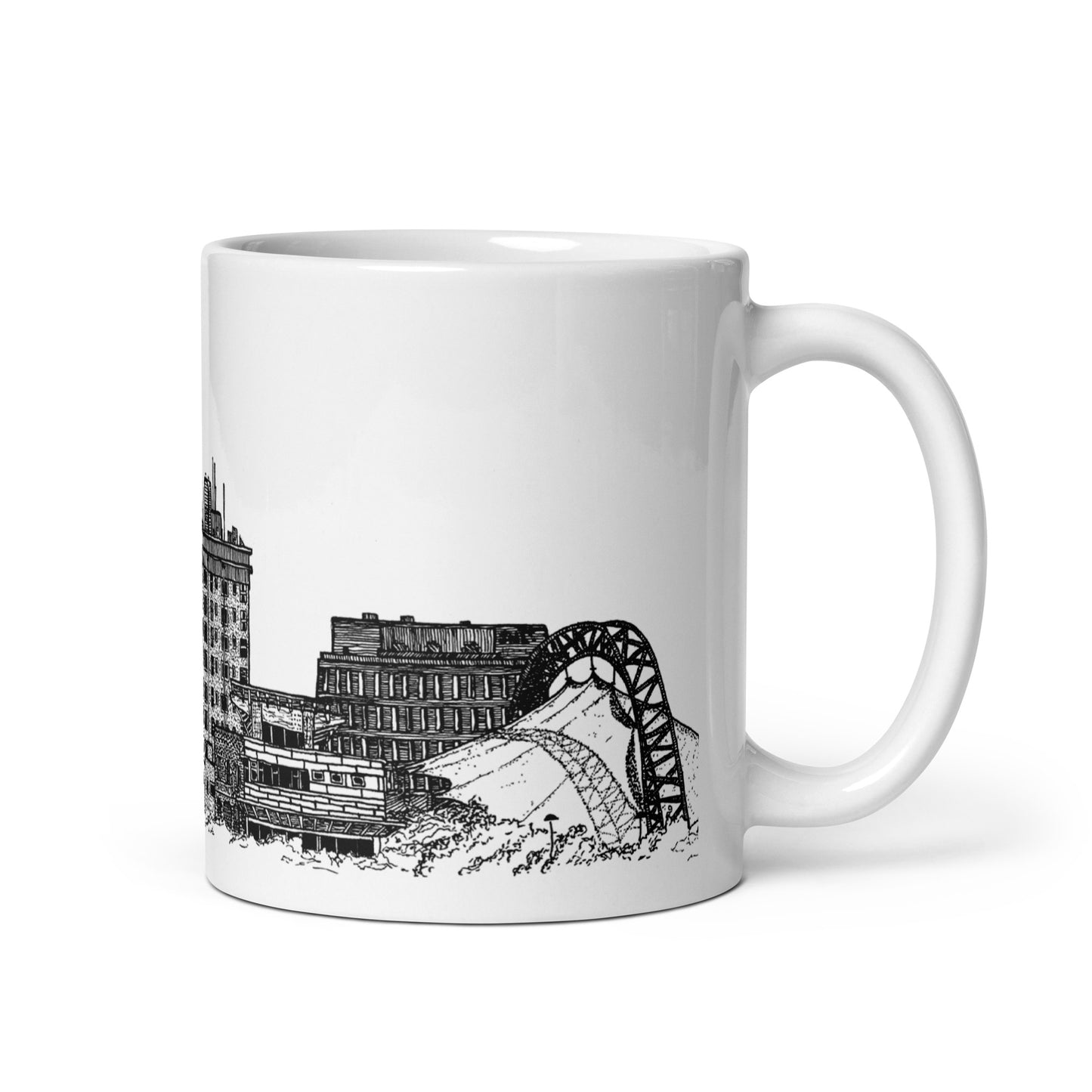 BellavanceInk: Coffee Mug With Pen & Ink Watercolor Sketch Of Giant Monster Karen Attacking The Abandoned Landmark Hotel In Charlottesville
