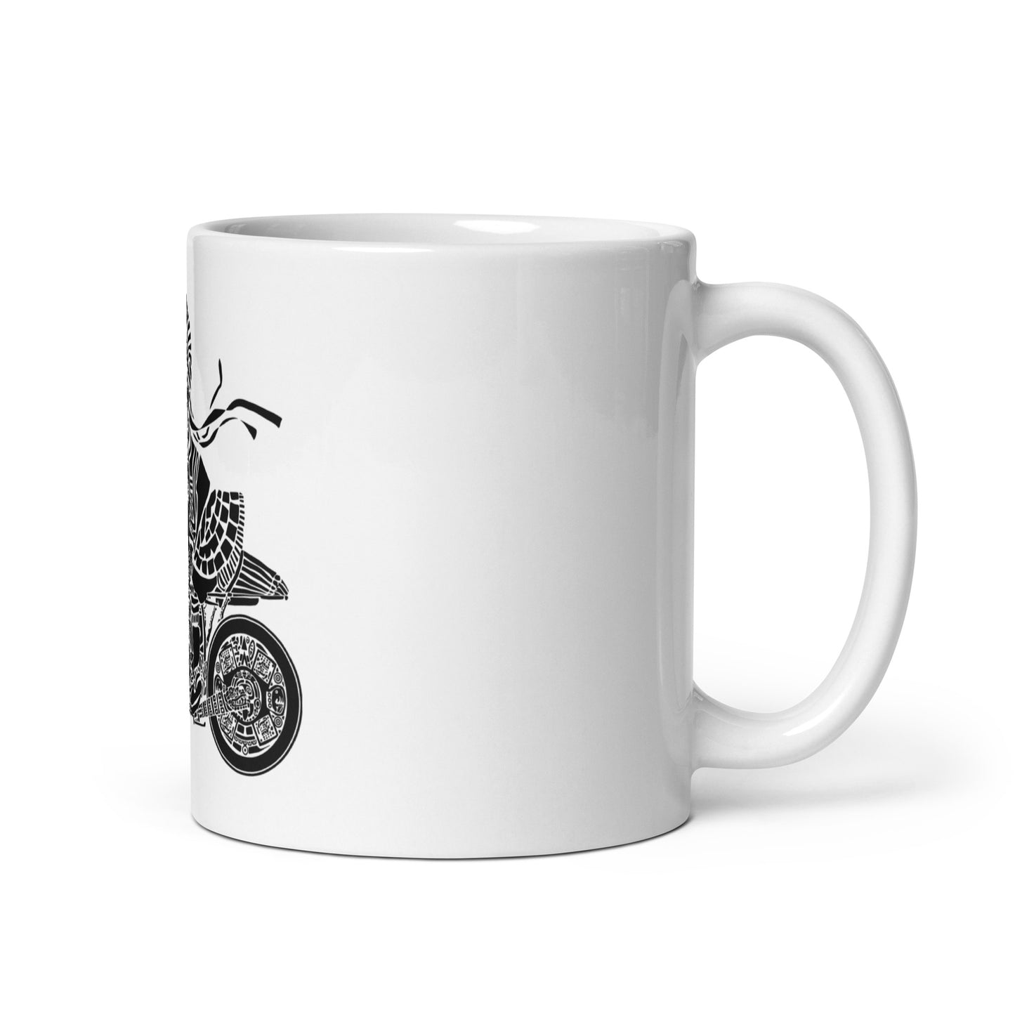 BellavanceInk: Coffee Mug With Mayan Warrior Riding Their Cafe Racer