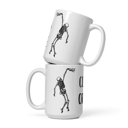 BellavanceInk: Coffee Mug With Pen & Ink Drawing Of A Skeleton Free Rock Climbing